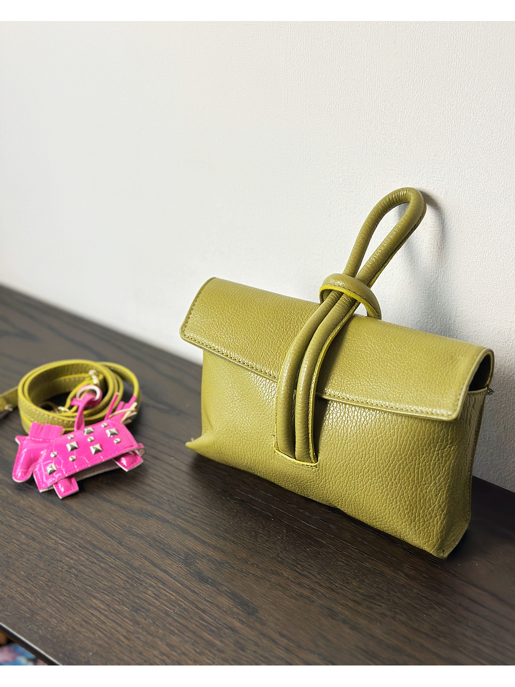 Cartera de cuero verde  2