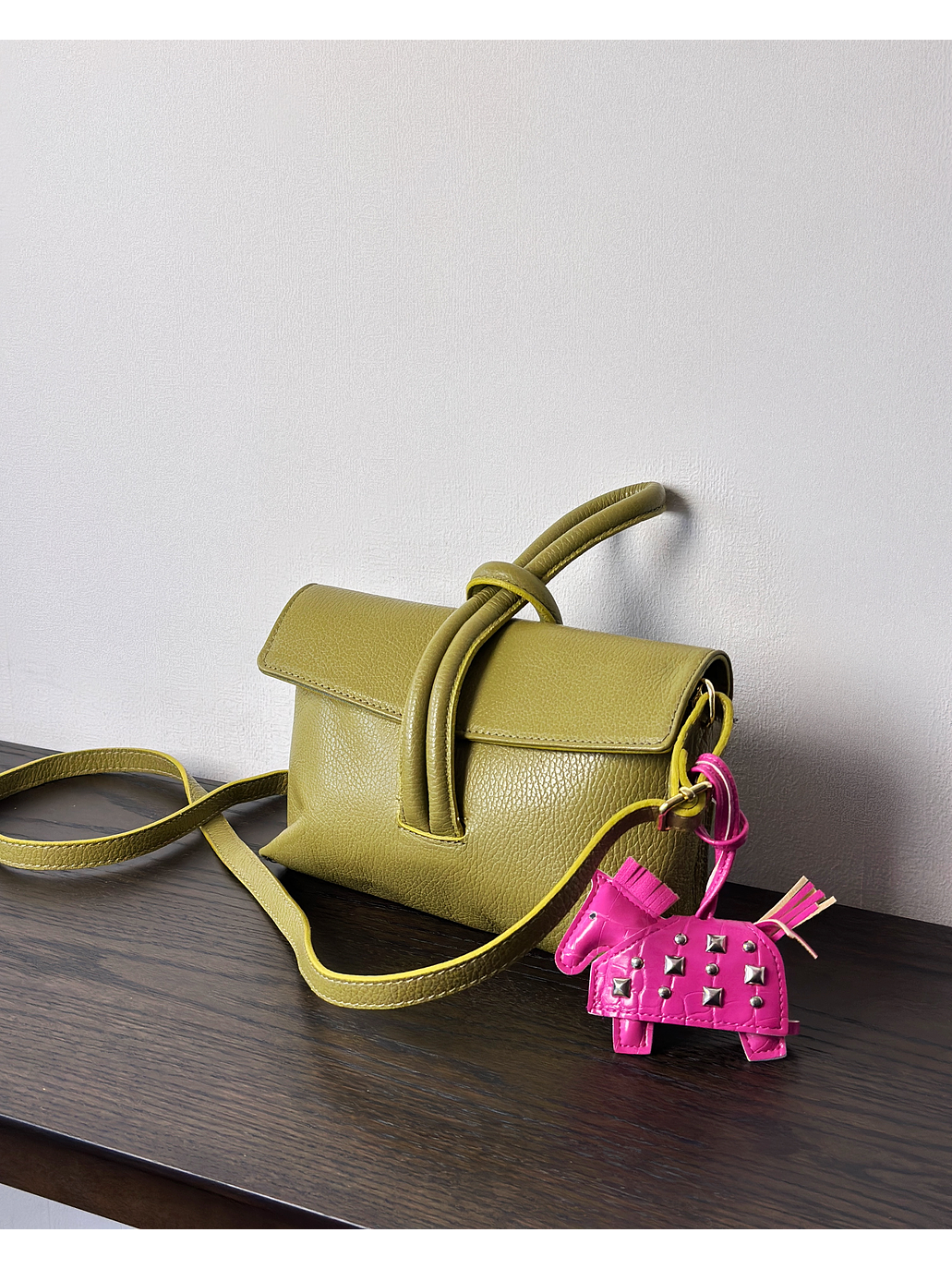 Cartera de cuero verde  1