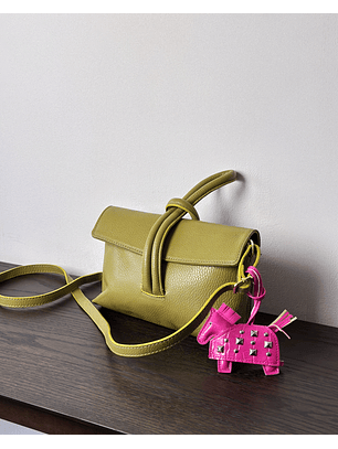 Cartera de cuero verde 