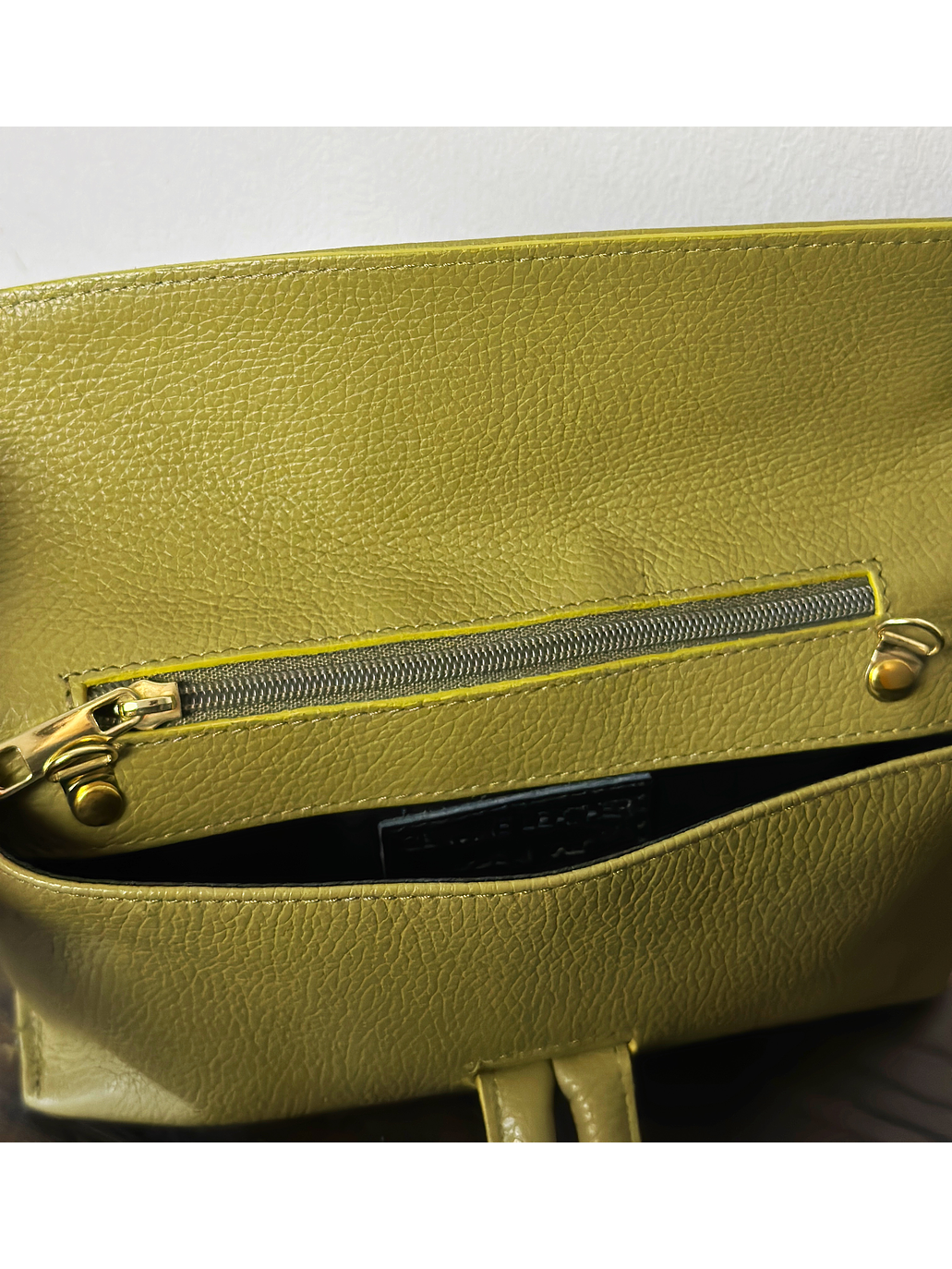 Cartera de cuero verde  7