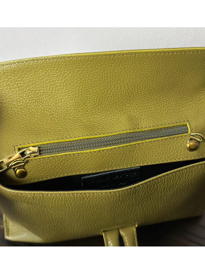 Cartera de cuero verde  7