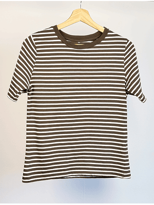 Polera rayada café