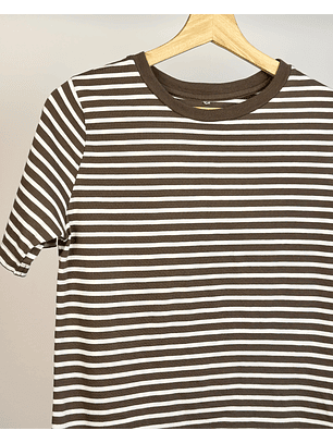 Polera rayada café