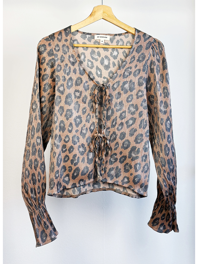 Camisa plisada animal print 1