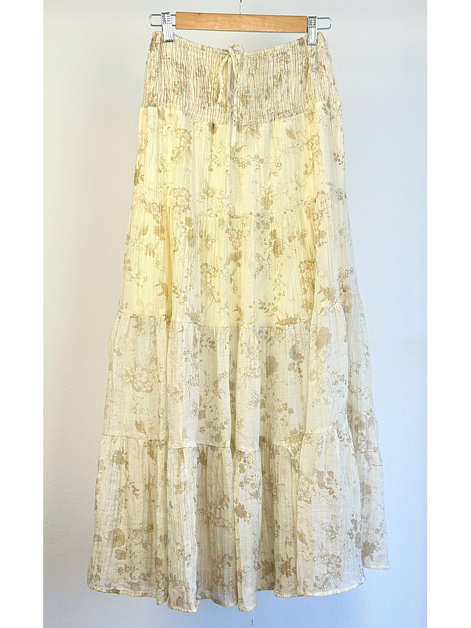 Falda larga floreada 1