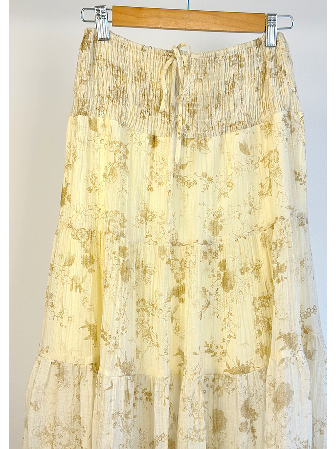 Falda larga floreada 2