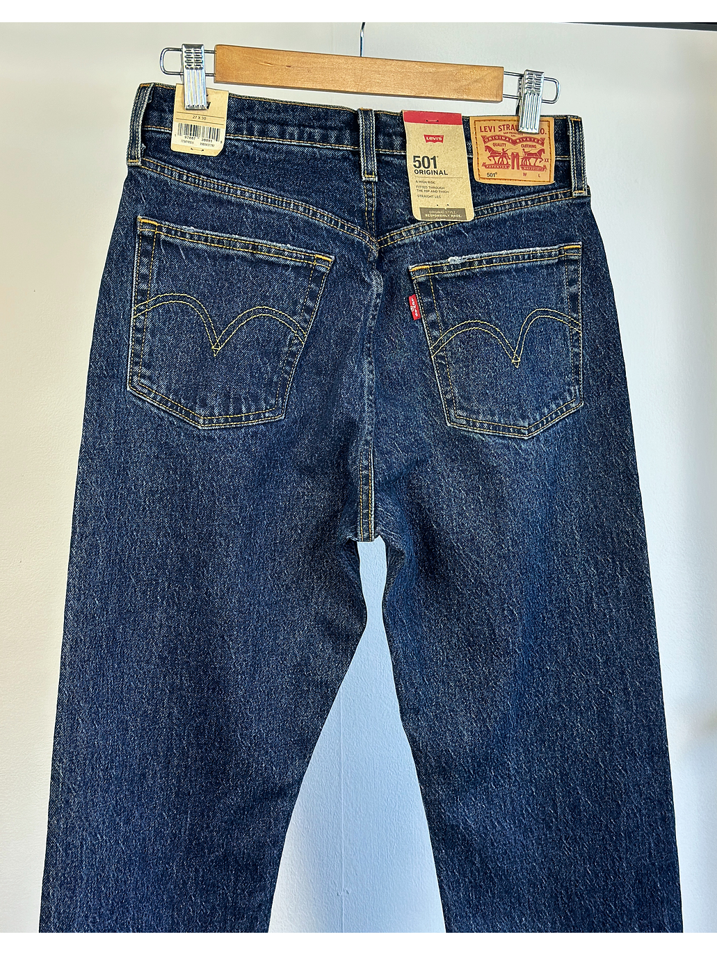 Jeans azul tiro alto 5