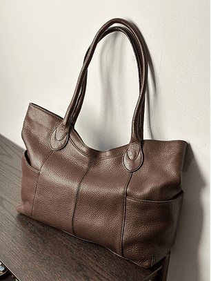 Bolso café de cuero