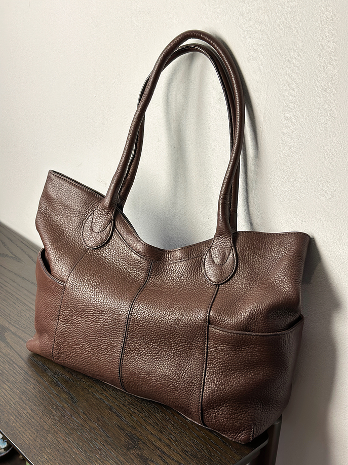 Bolso café de cuero 1