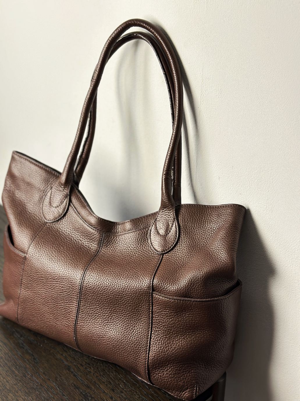 Bolso café de cuero 9