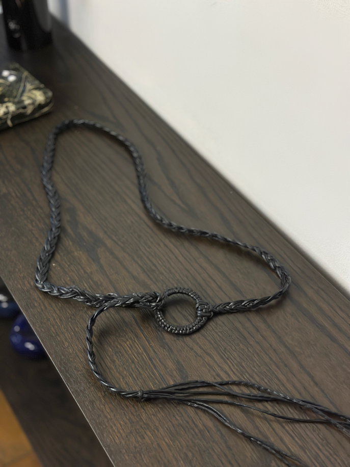 Cinturón trenzado negro  1