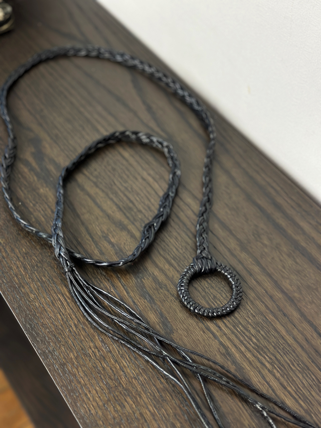 Cinturón trenzado negro  3