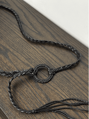 Cinturón trenzado negro 