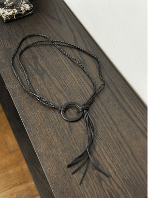 Cinturón trenzado negro 2 