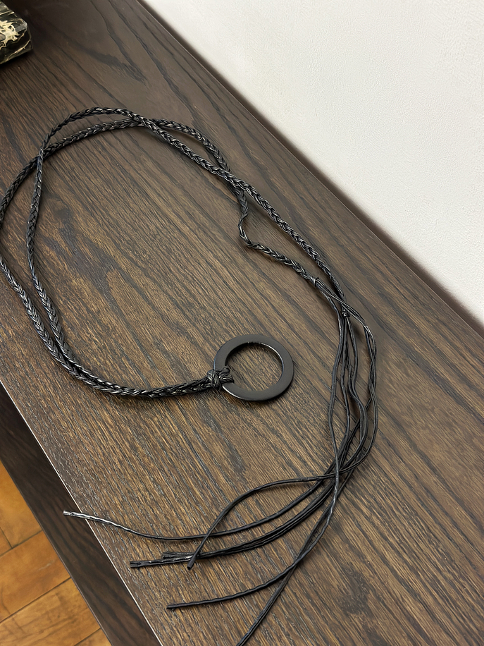 Cinturón trenzado negro 2  3