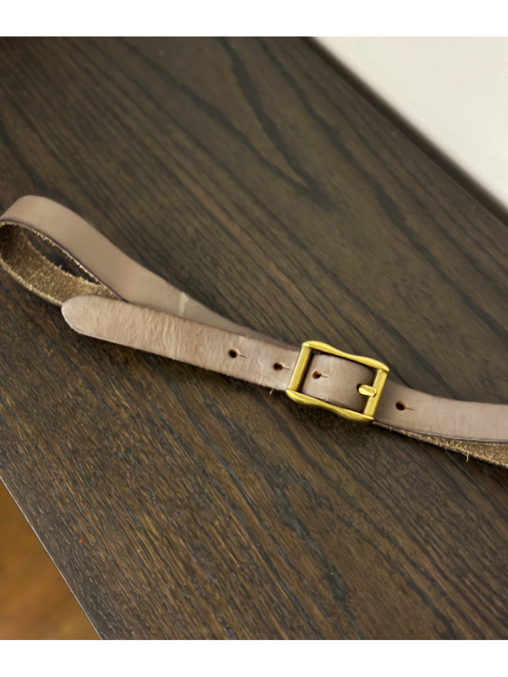 Cinturón beige cuero 3