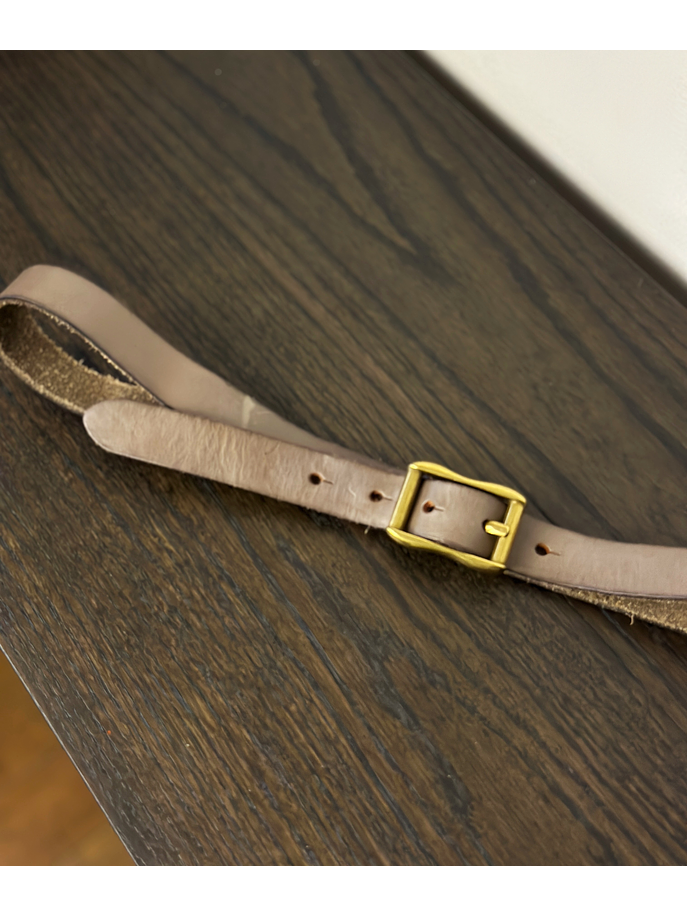 Cinturón beige cuero 3