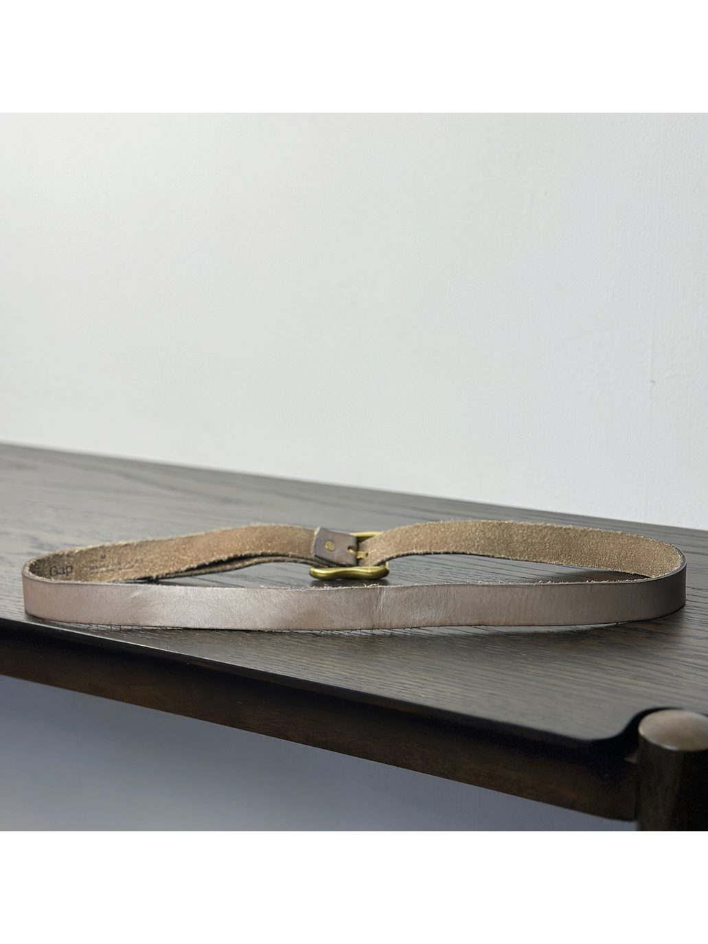 Cinturón beige cuero 5