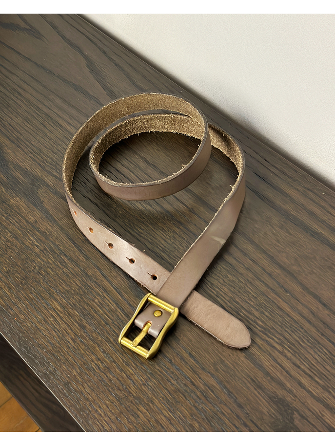 Cinturón beige cuero 1