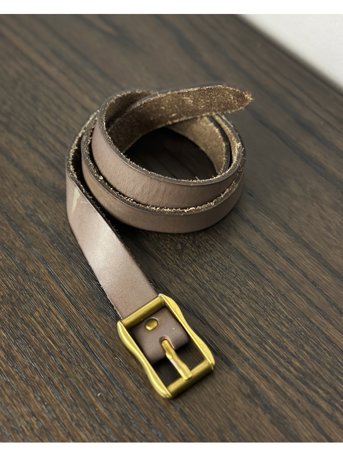 Cinturón beige cuero 4