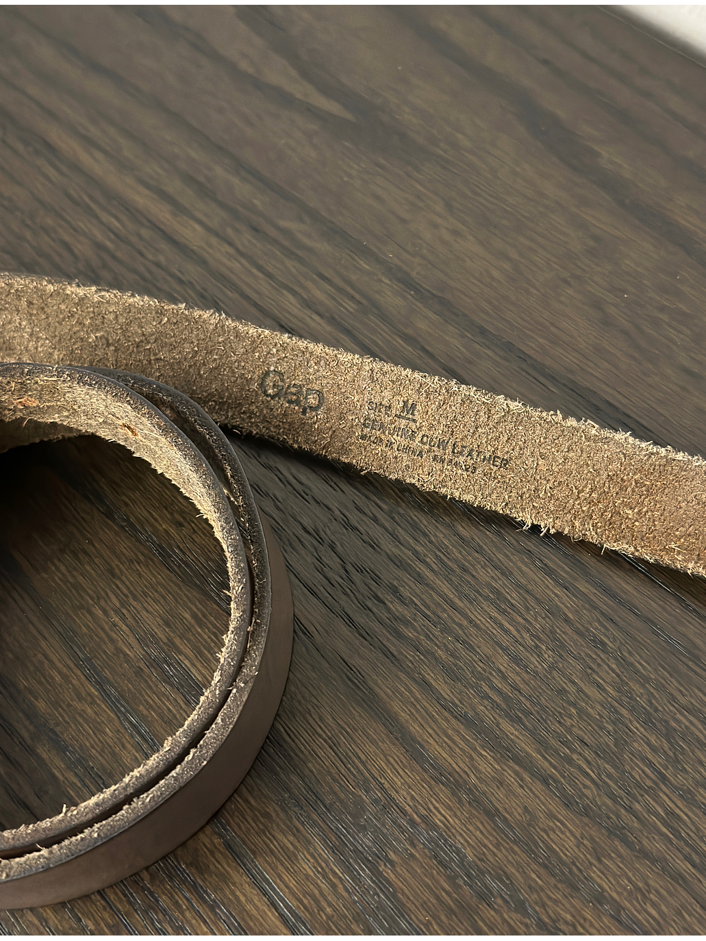 Cinturón beige cuero 6