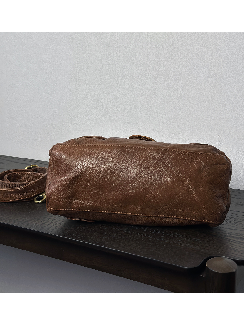 Cartera de cuero café  6