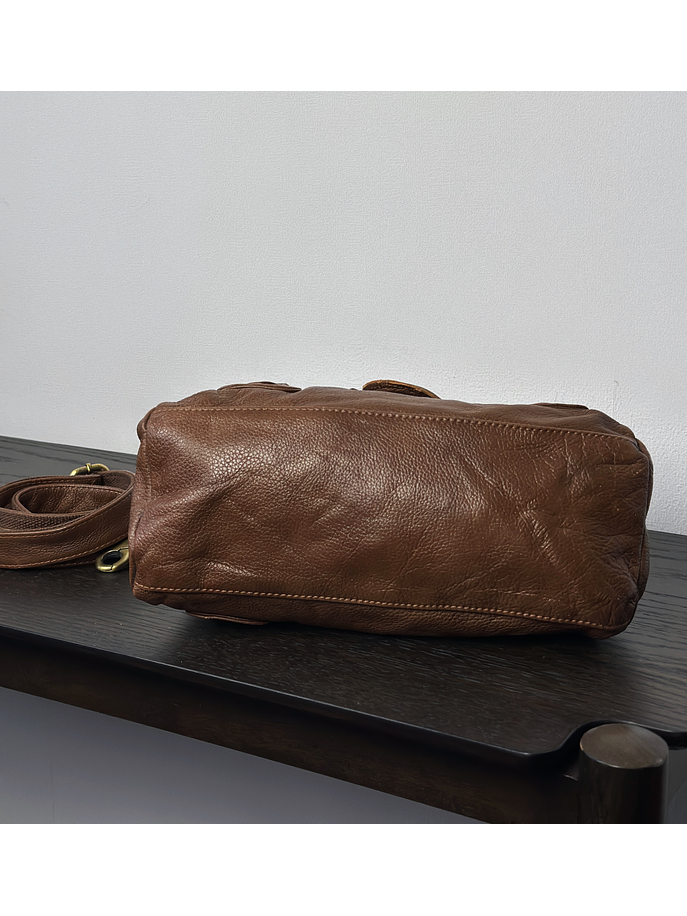 Cartera de cuero café  6