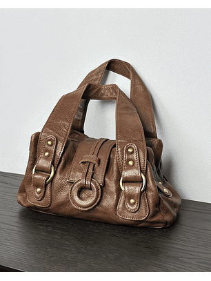 Cartera de cuero café 