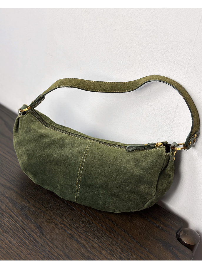 Cartera de gamuza verde 1