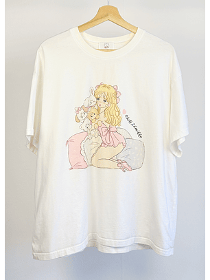 polera blanca estampada