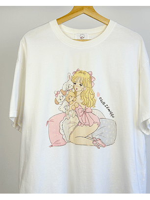 polera blanca estampada