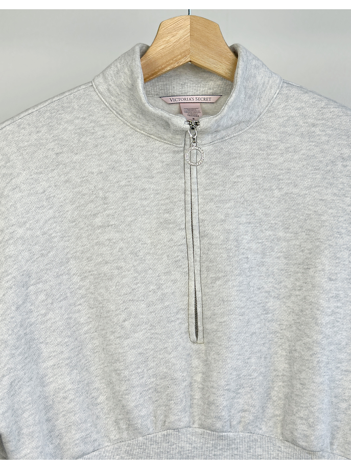 Polerón gris jaspeado con cierre 2