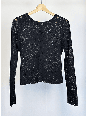 polera manga larga de encaje