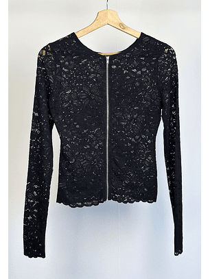 polera manga larga de encaje