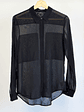 camisa negra de seda  - Miniatura 1