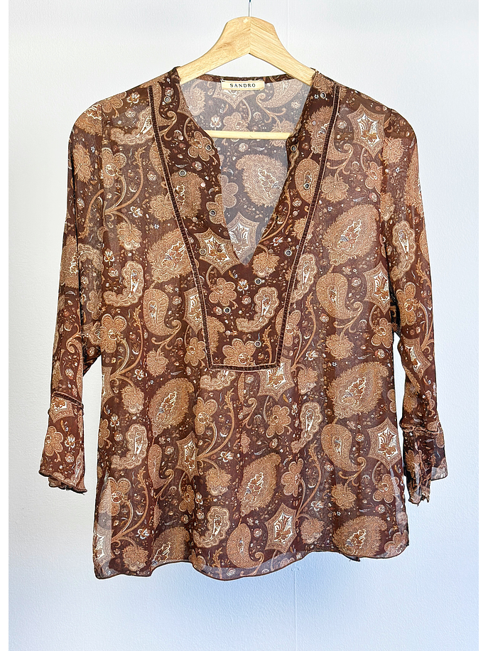 Blusa café estampada 1