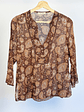 Blusa café estampada - Miniatura 1