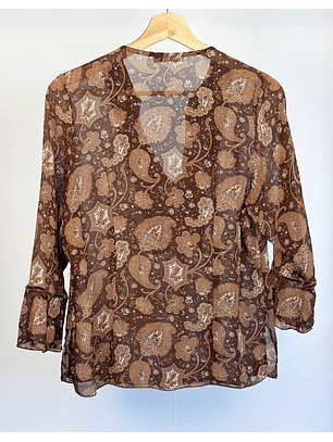 Blusa café estampada