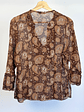 Blusa café estampada - Miniatura 2