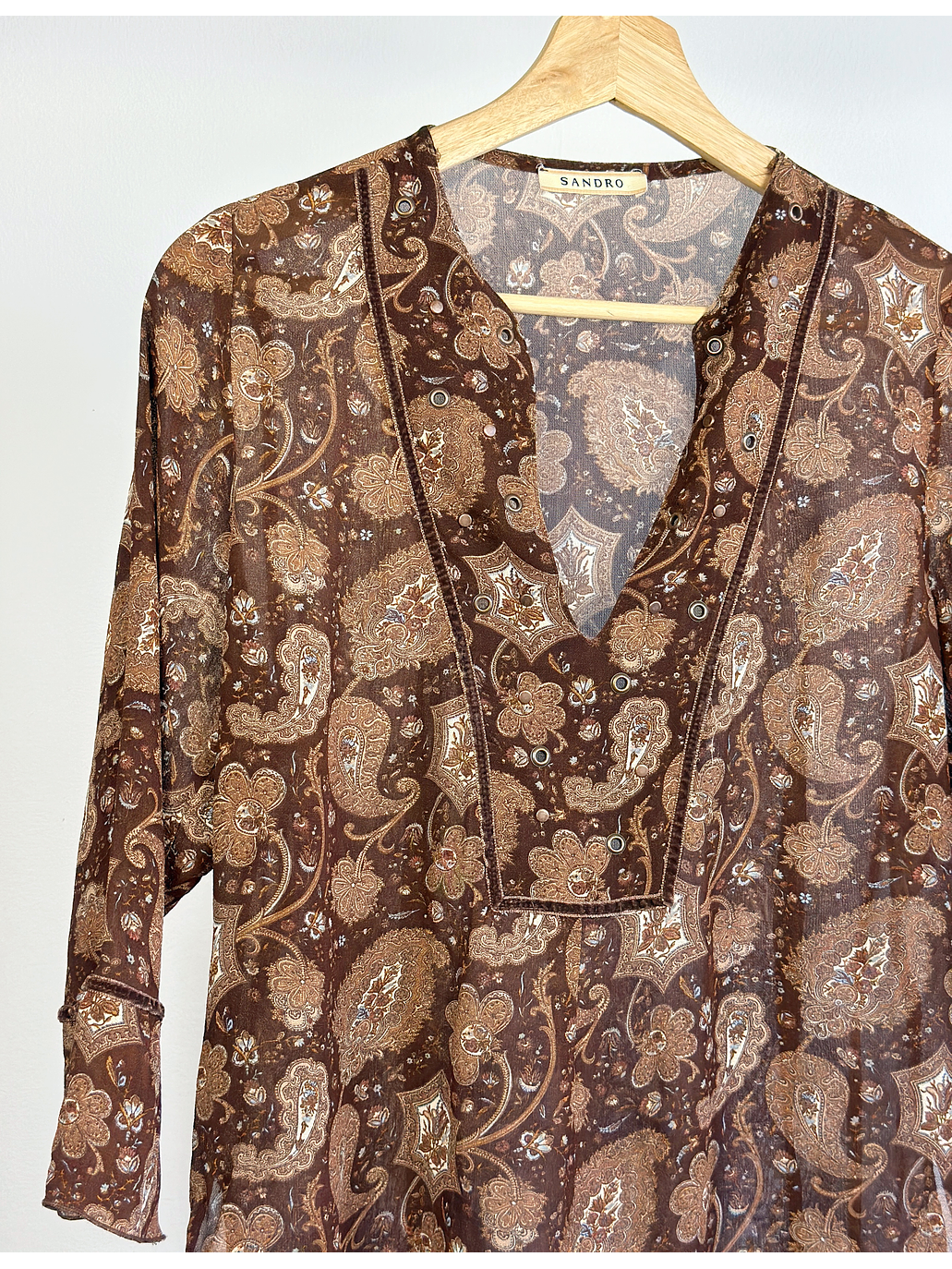 Blusa café estampada 3