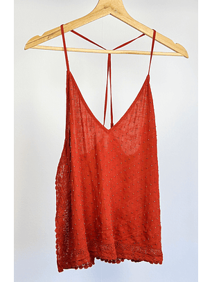 top terracota con mostacillas