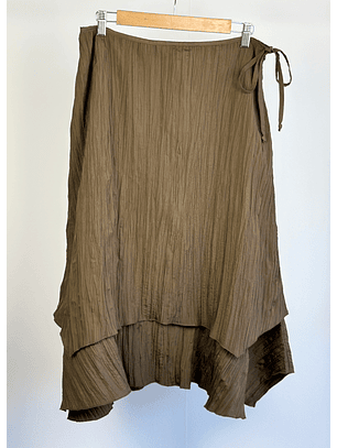 Falda plisada verde militar