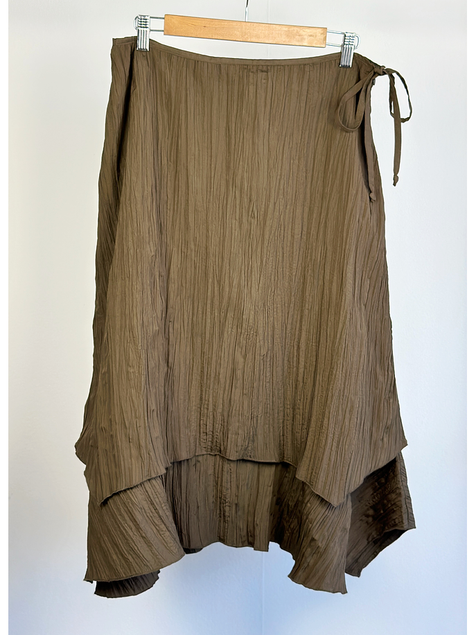 Falda plisada verde militar 1