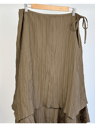 Falda plisada verde militar