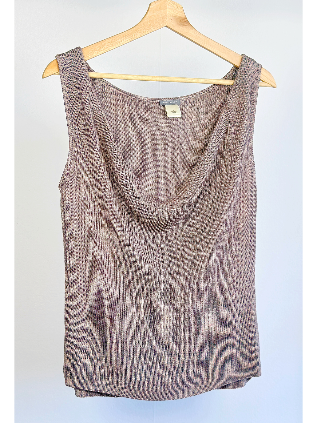 Top de punto taupe 1