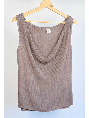 Top de punto taupe