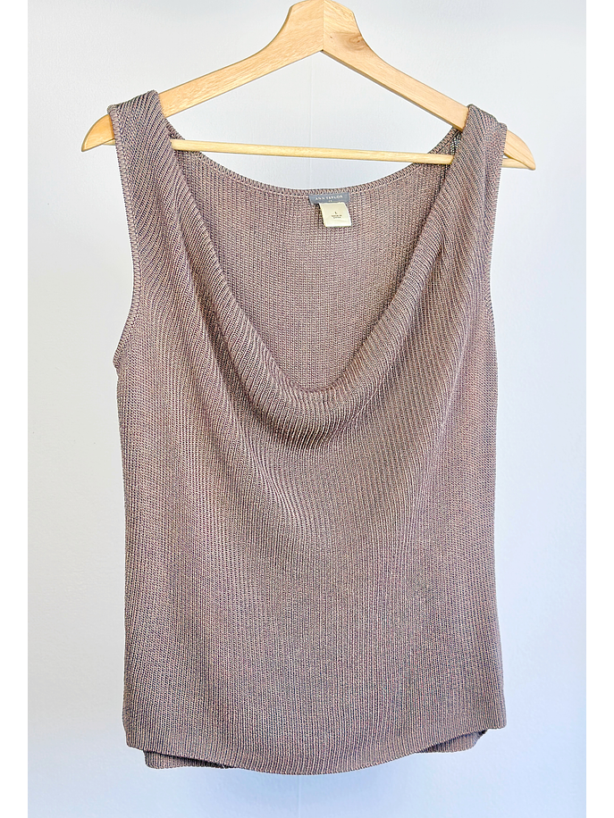 Top de punto taupe 1
