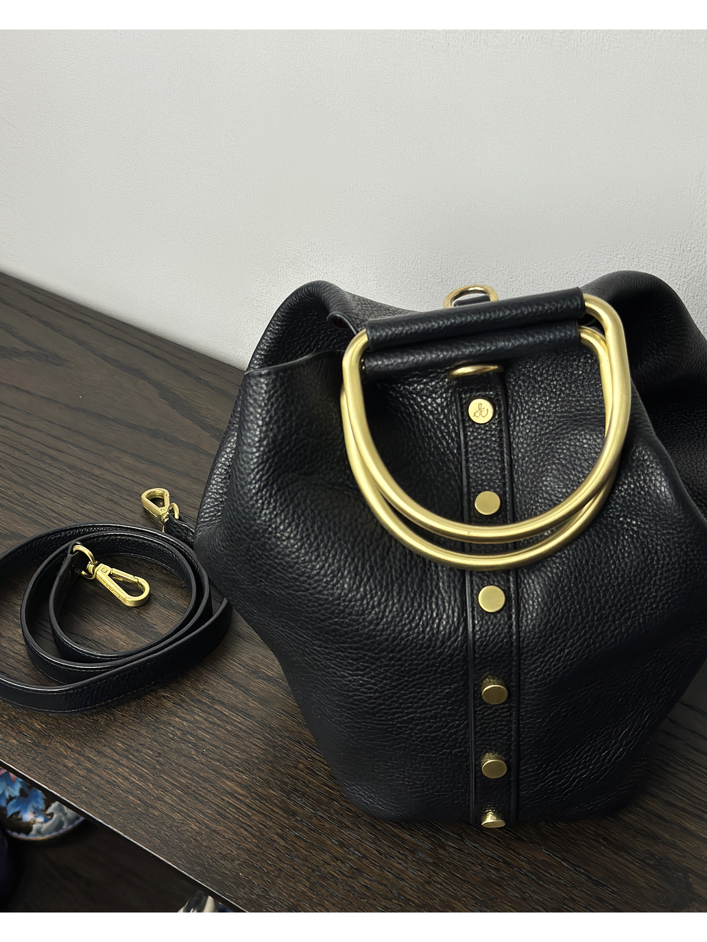 Cartera de cuero negra 1