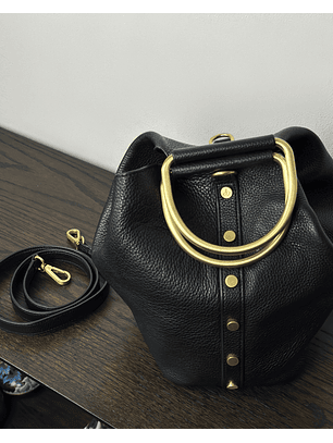 Cartera de cuero negra