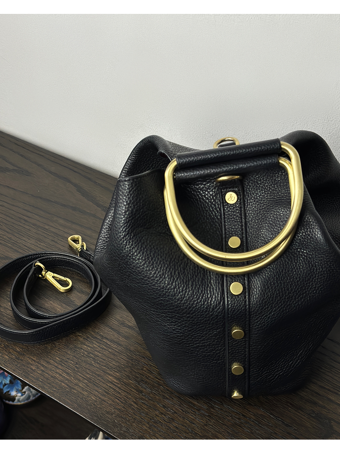 Cartera de cuero negra 1